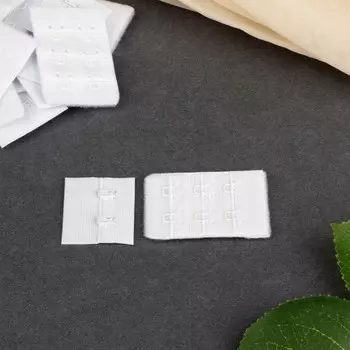 Застёжка для бюстгальтера, 3 ряда 2 крючка, 3.32.8 см, 3.35 см, 10 шт., белая