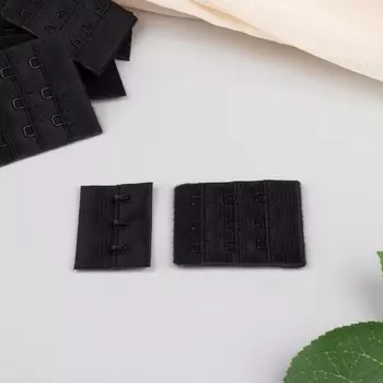 Застёжка для бюстгальтера, 3 ряда 3 крючка, 4.52.8 см, 4.54.9 см, 10 шт., чёрная