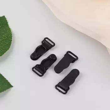 Застёжка для чулок, 12 мм, 4 шт., чёрная