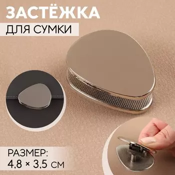 Застёжка для сумки, 4.83.5 см, цвет серебряный