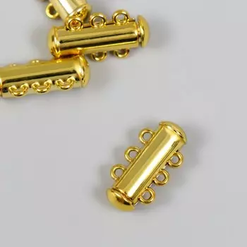 Застёжка магнитная трёхрядная, металл под золото, 0.62.1 см