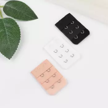 Застёжка для бюстгальтера, удлинитель, 3 ряда 2 крючка, 3.25 см, 3 шт.