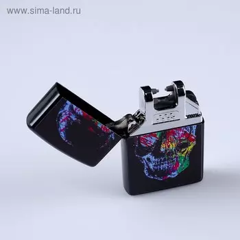 Зажигалка электронная «Череп», дуговая, от USB