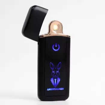Зажигалка электронная «Джентльмен», USB, спираль, 37.3 см, черная