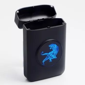 Зажигалка электронная «Тигр», с кейсом на 19 сигарет, спираль, от USB