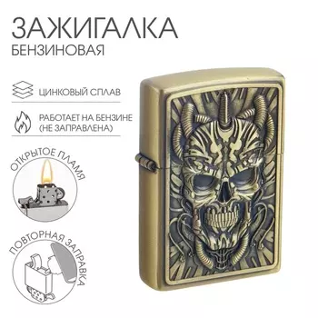 Зажигалка бензиновая для курения «Череп»