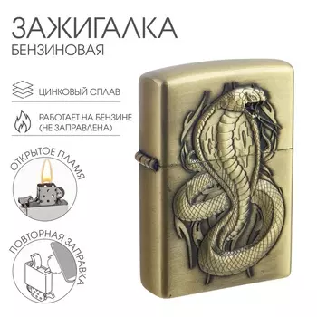 Зажигалка бензиновая «Змей в огне»