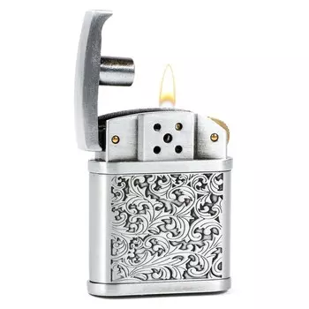 Зажигалка бензиновая "Узоры", кремний