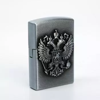 Зажигалка газовая «Герб России», 3.55.51.2 см, серебро