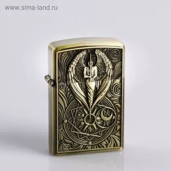 Зажигалка газовая «Крылатый боец», 3.55 см, золото