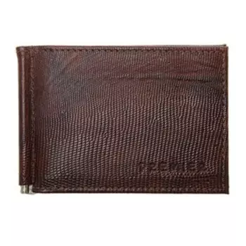 Зажим для купюр, 1 отдел для кредитных карт, цвет коричневый