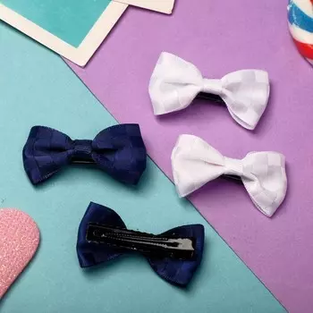 Зажим для волос «Бантик», шахматка, 4.8 см