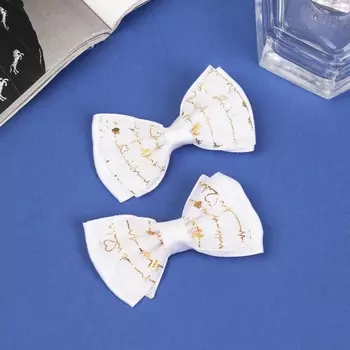 Зажимы для волос «Бантик Вивиан», набор 2 шт., нежность, 6.5 см, белые