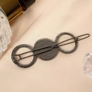 Зажим для волос "Кора" три круга, 7 см, чёрный