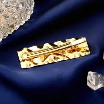 Зажим для волос "Либерти" прямой мятый, 5,7 см, золото