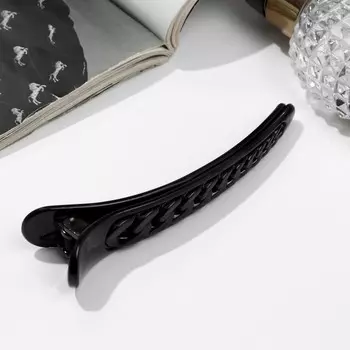 Зажим для волос «Вивьен», звенья, 11 см, чёрный