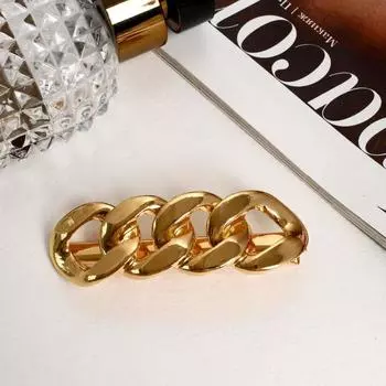 Зажим для волос "Жаклин" крупные звенья, 7 см, золото