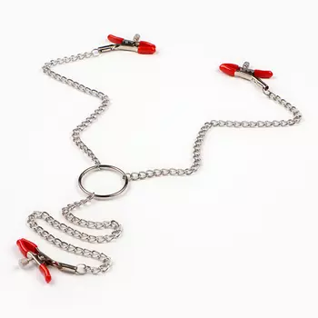 Зажимы для сосков для сосков и клитора, винтовой, металл, красный