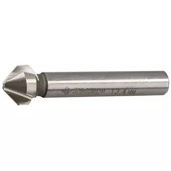 Зенкер ЗУБР 29730-6, конусный, Р6М5, d=12.4 x 56 мм, хвостовик d=6, для раззенковки М6