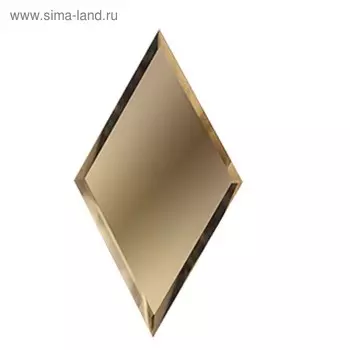 Зеркальная бронзовая плитка «Ромб» 10 мм, 200х340 мм
