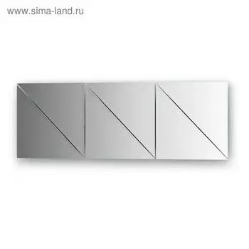 Зеркальная плитка с фацетом 10 мм, - комплект 6 шт треугольник 25 х 25 см, серебро Evoform