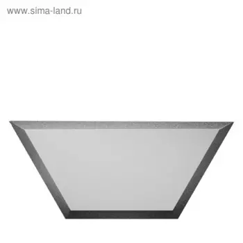 Зеркальная серебряная плитка «Полусота» с фацетом 10 мм, 250х108 мм