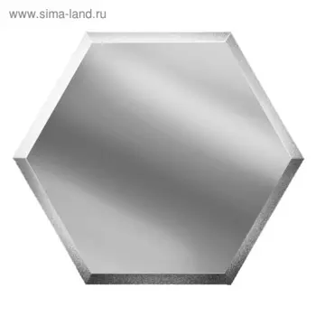Зеркальная серебряная плитка «Сота» с фацетом 10 мм, 300х259 мм