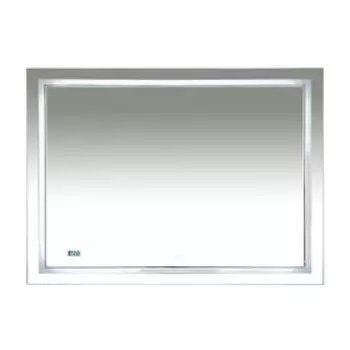 Зеркало 2 Неон - LED 1200х800 сенсор на зеркале + часы (двойная подсветка)