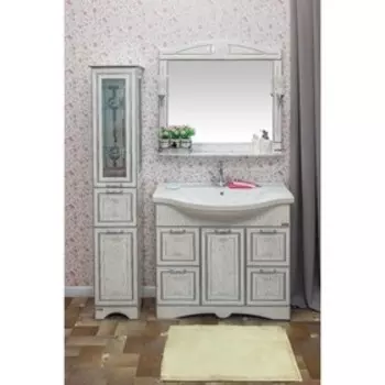 Зеркало Sanflor «Адель 100», цвет белый/патина серебро