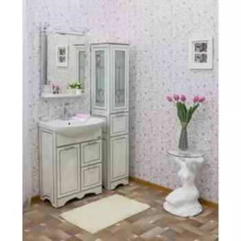 Зеркало Адель 65 белый/патина серебро