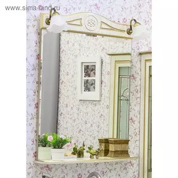 Зеркало Адель 65 белый/патина золото