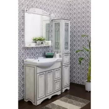 Зеркало Sanflor «Адель 82», цвет белый/патина серебро