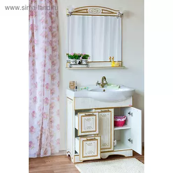 Зеркало Sanflor «Адель 82», цвет белый/патина золото