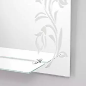 Зеркало «Букет», с пескоструйной графикой, настенное, с полочкой, 49,567 см