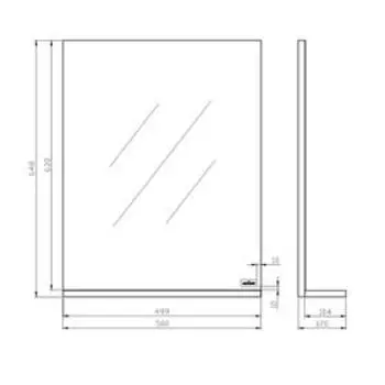 Зеркало Cersanit MELAR 50, с полочкой, без подсветки, цвет белый