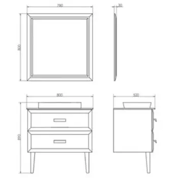 Зеркало Comforty Империя 80, цвет белый