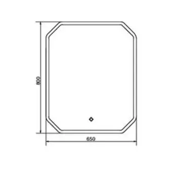 Зеркало Comforty Колеус 65, светодиодная лента, бесконтактный сенсор, 65х80 см