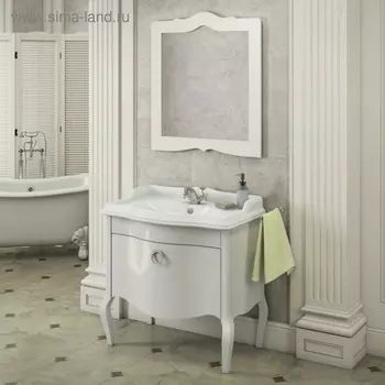 Зеркало Comforty Лувр 90, цвет белый