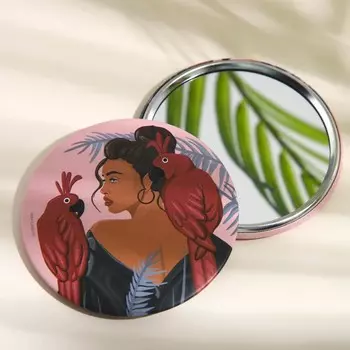 Зеркало "Девушка и природа", диам.7 см