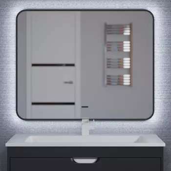 Зеркало для ванной Uperwood Modul, 65х80 см, бесконтактный сенсор, черное, хол. подсветка