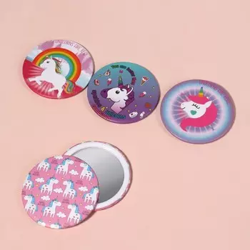 Зеркало «Единорог», d 7,5 см, рисунок МИКС