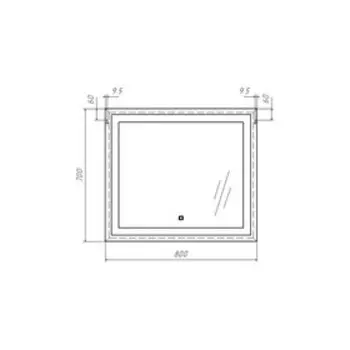 Зеркало "Even 80 alum" с подсветкой