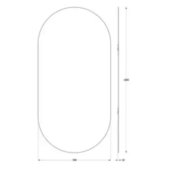 Зеркало Evororm со шлифованной кромкой, 50х100 см