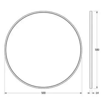 Зеркало Evororm в раме, d=50 см, чёрный цвет