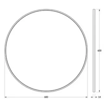 Зеркало Evororm в раме, d=60 см, чёрный цвет