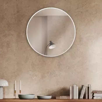 Зеркало интерьерное настенное круглое «Рубин», c окантовкой, d=70 см, цвет белый