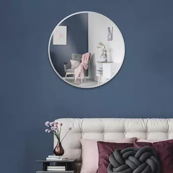 Зеркало интерьерное настенное «Рубин», круглое, c окантовкой, d=50 см, цвет серебро