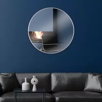 Зеркало интерьерное настенное «Рубин», круглое, c окантовкой, d=60 см, цвет серебро