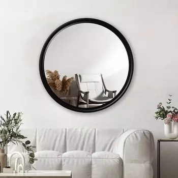 Зеркало интерьерное настенное «Рубин», в деревянной раме, круг d=70 см, цвет цвет чёрный