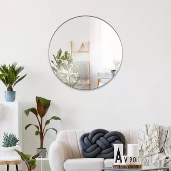 Зеркало интерьерное настенное «Рубин», в круглом корпусе из металла, d=50.5 см, цвет серебро